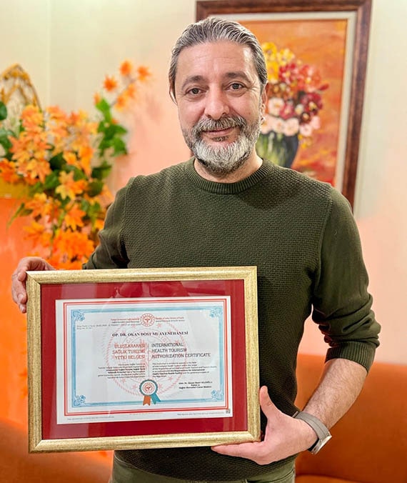 Dr. Okan Dost Sağlık Turizmi Belgesi